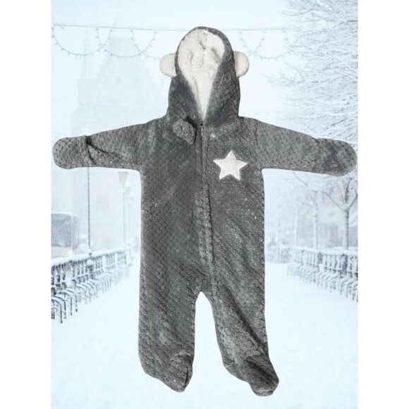 Modern Baby One Piece with Hood & Mittens 3 Months - Picture 1 of 6